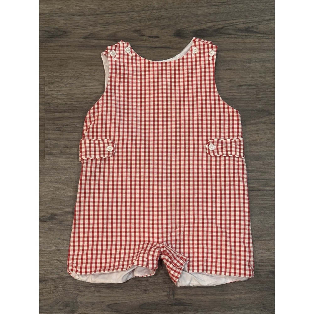 Little English Jon Jon 18M Red Gingham Classic Southern Preppy Heirloom Romper